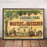Wauters De Busscher Vintage Liqueur Poster, 1874