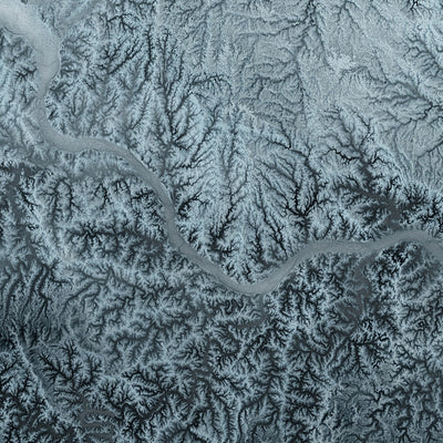 Carte topographique en relief 3D du Missouri 