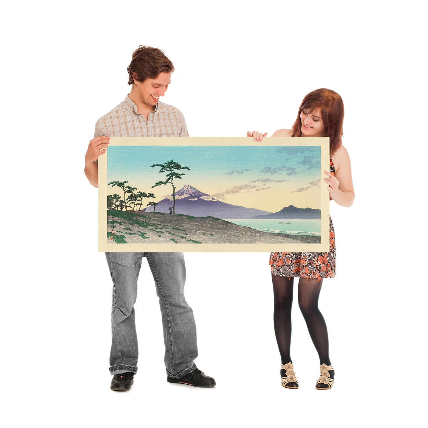 Blick auf den Mt Fuji am Abend in Miho von Hasui Kawase 1935 