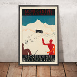 Montgenèvre Travel Poster: Sports d’Hiver by Paul Brusset
