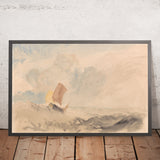 Un mar agitado con un barco de pesca de Turner, 1820 