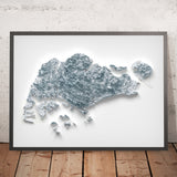 Singapore topografische 3D-Reliefkarte 
