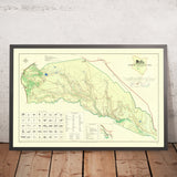 Antiguo mapa pictórico del Parque Nacional Real de Nairobi, Kenia, 1966: Mbagathi R., sede del parque, Lang'ata Rd, puerta principal, aeródromo 