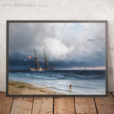 Ship by the Shore by Ivan Konstantinovich Aivazovsky, 1861