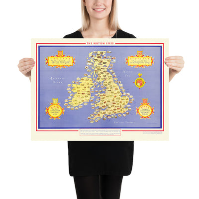 Old Railway Map of the British Isles by Taylor, 1949