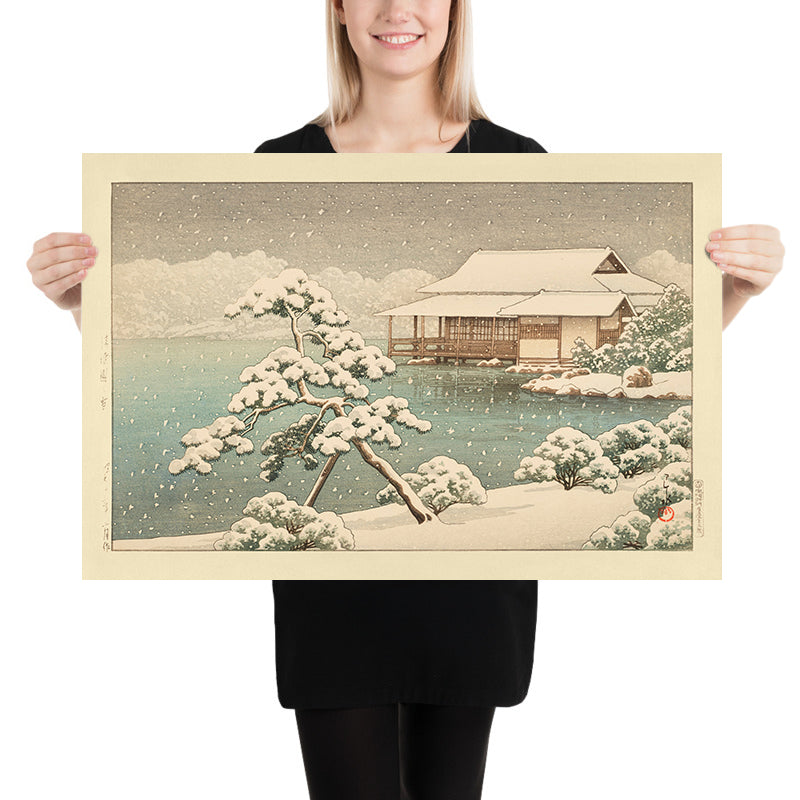 Neige au parc Kiyosumi par Hasui Kawase 1935 