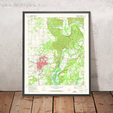 Old Map of Tahlequah, Oklahoma by USGS, 1972 – Grandview & Illinois River
