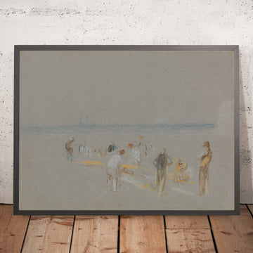 A framed image of Cricket on the Goodwin Sands by Turner, 1820