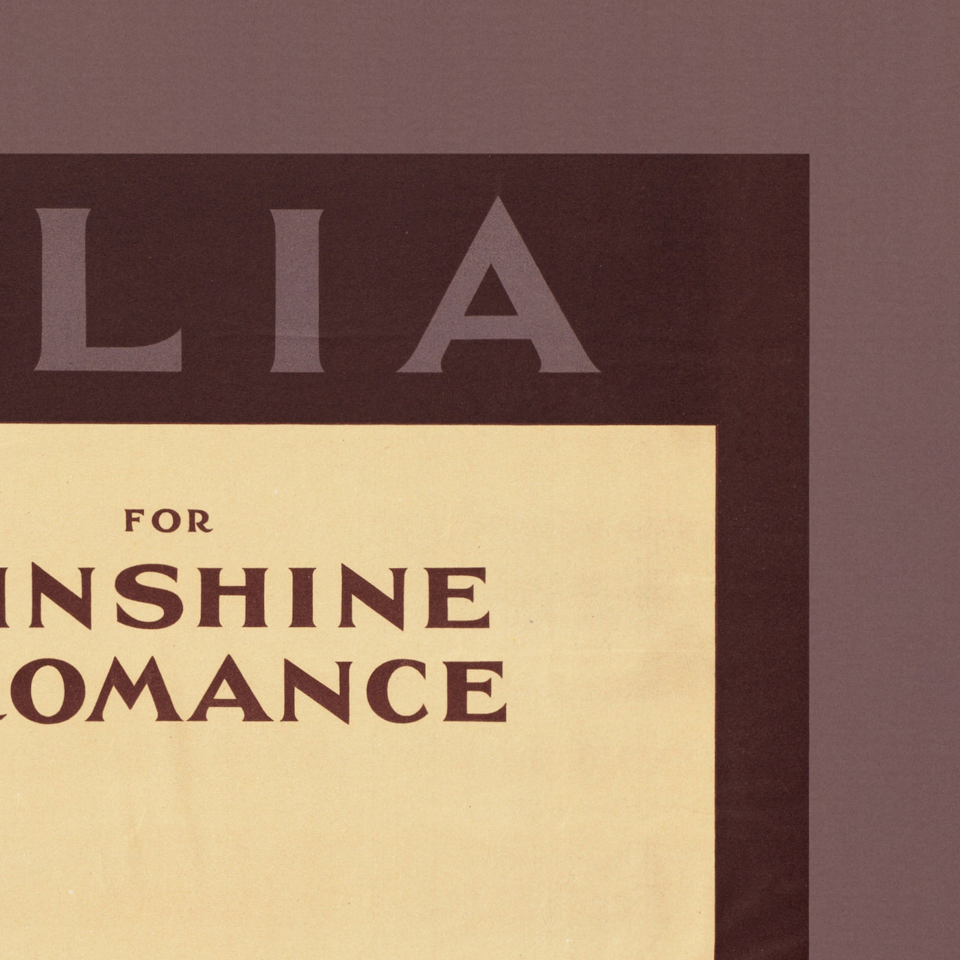 Australia Travel Poster: For Sunshine & Romance by James Northfield, 1936