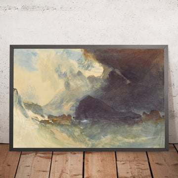 A framed image of The Mewstone, Devon (The Mewstone Devonshire Coast) by Turner, 1823