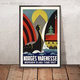 Poster di viaggio di Bergen: Norges Varemesse di Gunnar Tandberg, 1927 