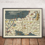 L'Exode israélite d'Égypte par Bunting : Carte de l'ancienne route, Pharaon se noyant dans la mer Rouge, Pharaon Jérusalem, Sinaï, Goshen 