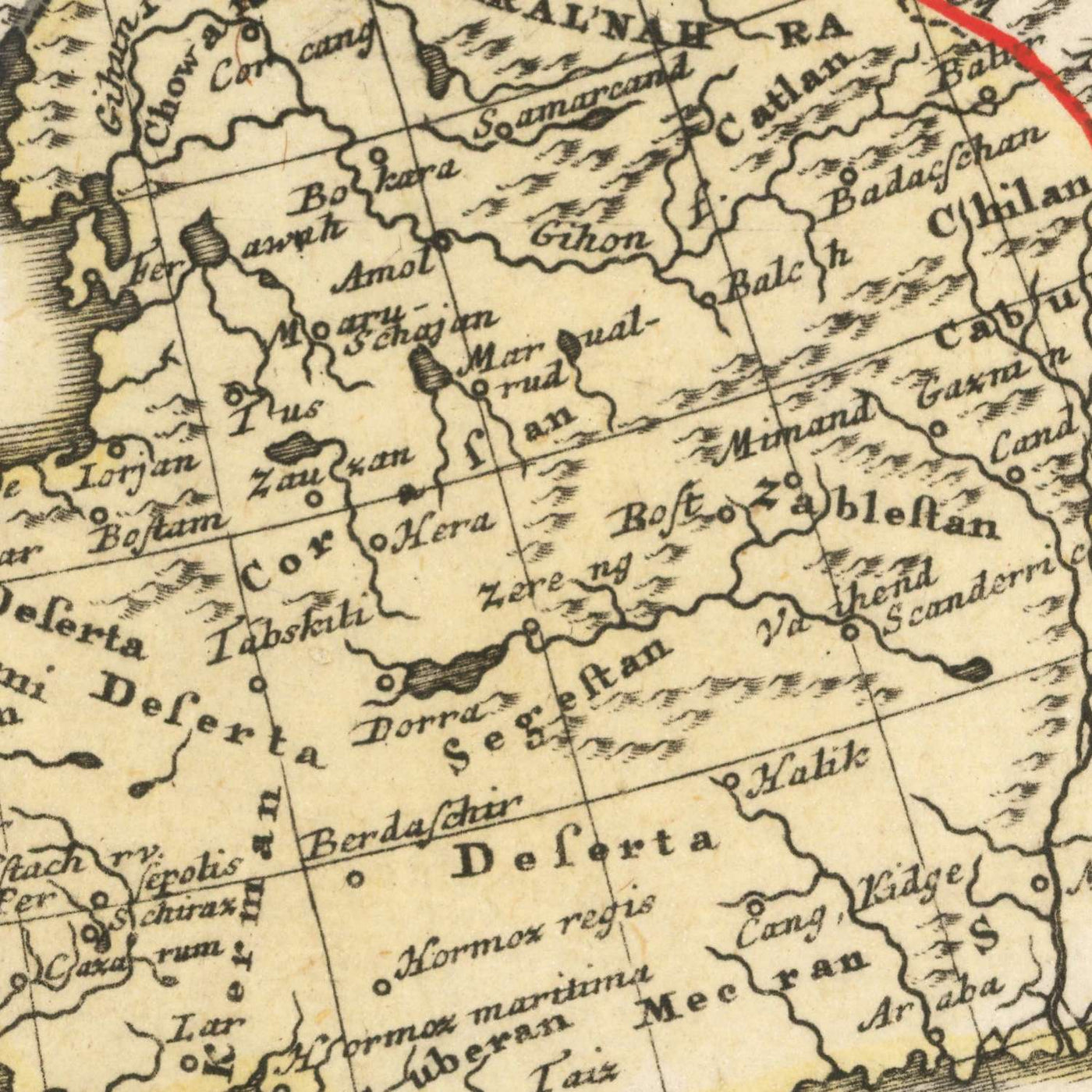 Old Map of 8th Century Islamic World by Haas, 1746: Mecca, Damascus, B ...
