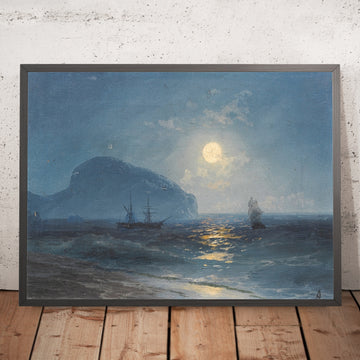 A framed image of Moonlight by Ivan Konstantinovich Aivazovsky, 1899