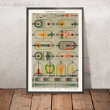 Vintage-Physik- und Wissenschaftsplakat: Elektrische Entladungen von Joseph Meyer, 1909 