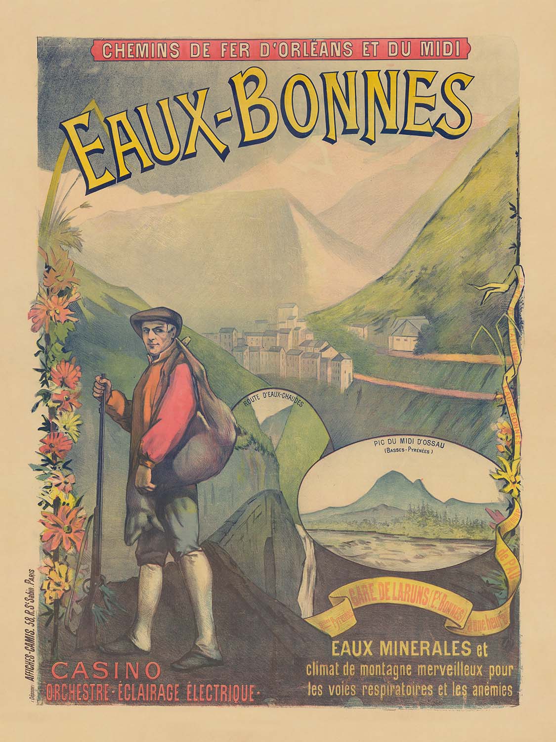 Eaux-Bonnes Travel Poster by Imp. Camis, 1892