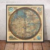 Rare Old Mappa Mundi by Fra Mauro, 1450: The Best Geocentric Medieval World Map