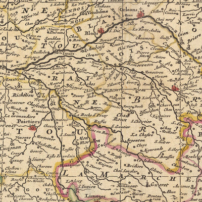 Ancienne carte de France : 'Gallia Vulgo' par Visscher, 1690 : Paris, Bruxelles, provinces et régions de France, Côte d'Azur