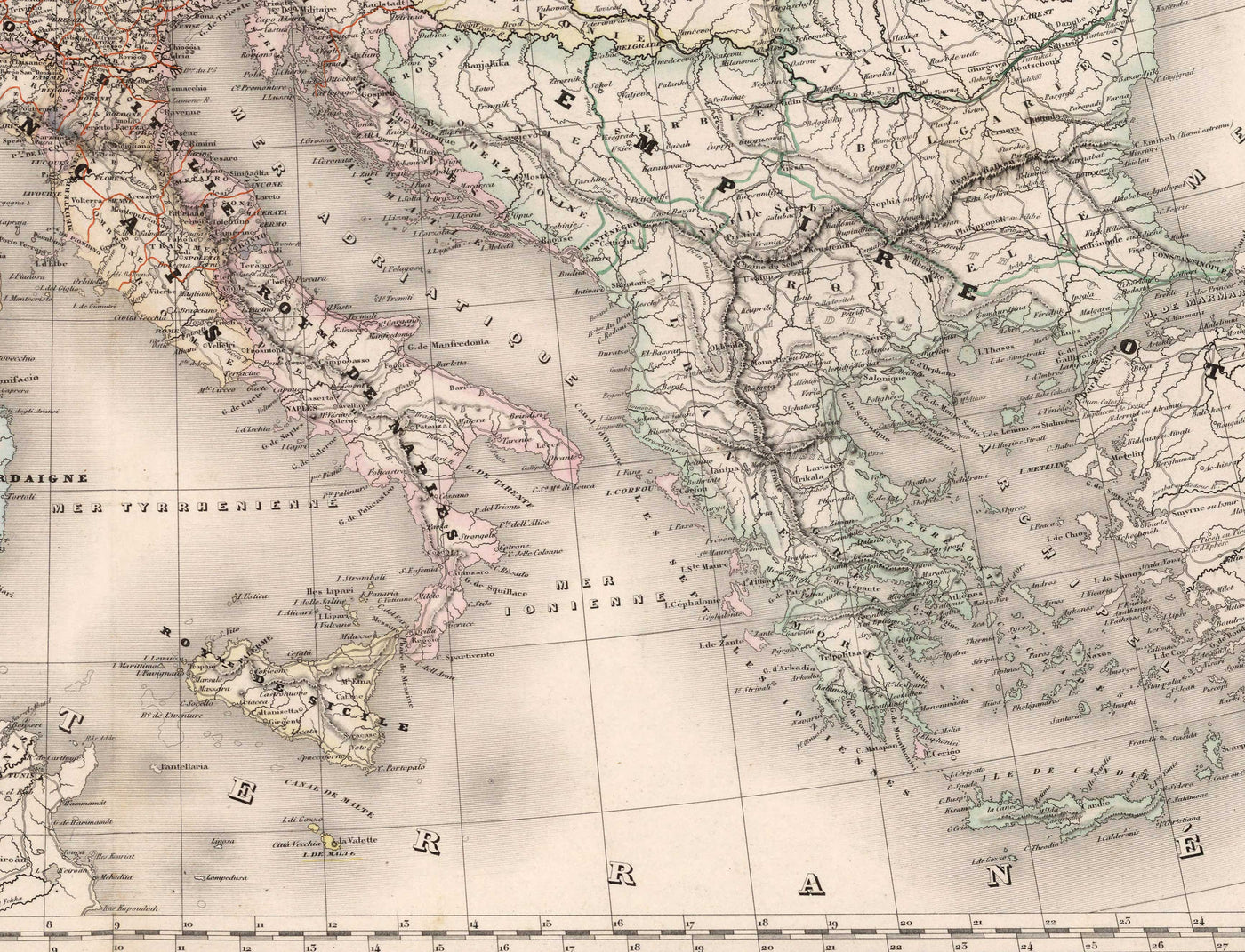 Antiguo mapa del Imperio francés por Charles Dyonnet en 1864 - Napoleón, Francia, Italia, España, Islas Británicas