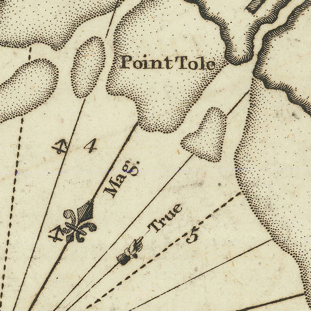 Old Port of Goro Nautical Chart by Heather, 1802: Po River, Fort Volano, Gulf of Venice