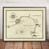 Antica mappa nautica del Golfo di Haifa, Israele di Heather, 1802: Caiffe, Siria, Monte Carmelo, San Giovanni d'Acre 