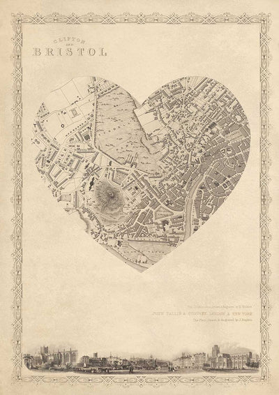 Mapa en forma de corazón: regalo personalizado de mapa antiguo o moderno