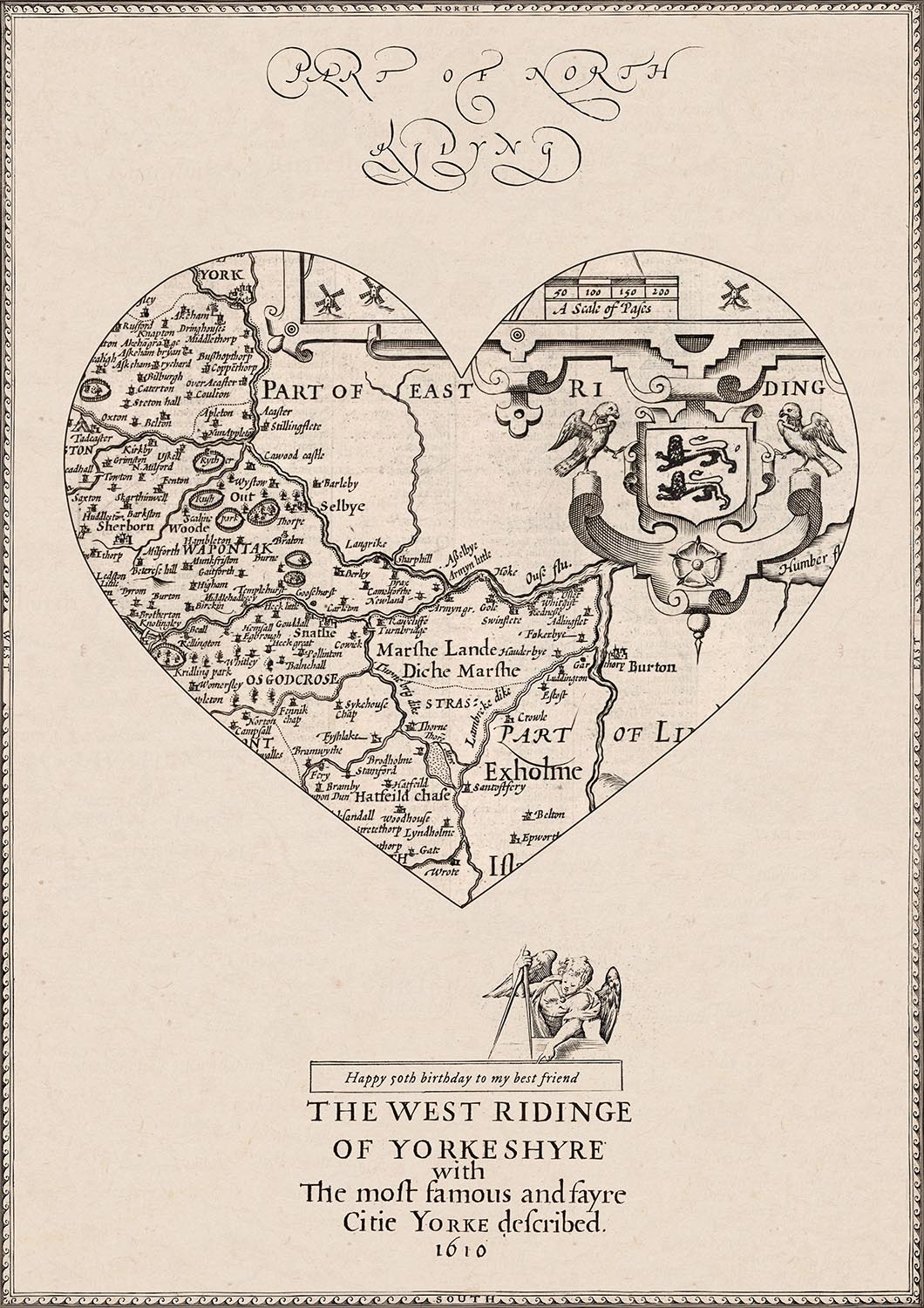 Herzförmige Karte: Personalisiertes altes oder modernes Kartengeschenk