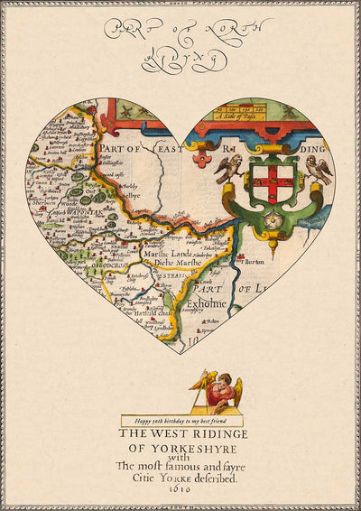 Carte en forme de coeur : Cadeau personnalisé de carte ancienne ou moderne