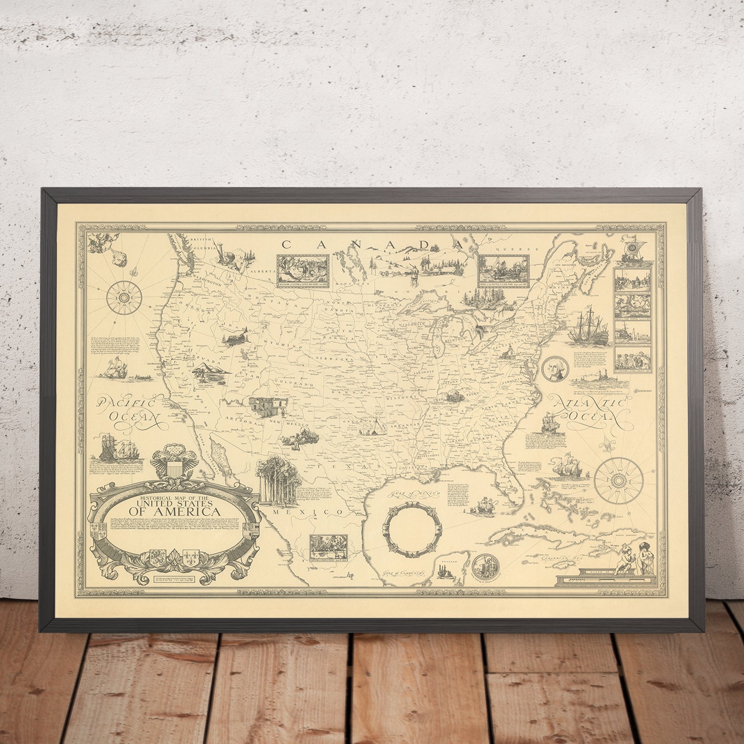 Old Pictorial Map of the United States by Clegg, 1926 – The Unique Maps Co.
