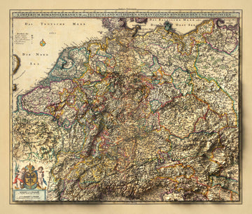Old Map of Holy Roman Empire by Nicolaes Visscher II, 1690: Paris, Ber ...