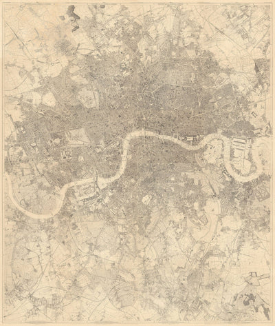 Custom Map of London by Edward Stanford, 1862 - Design & Make Your Own Old Map