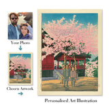 Personalised Japanese Art: Upload Your Photo & We'll Put You Beneath the Cherry Blossoms