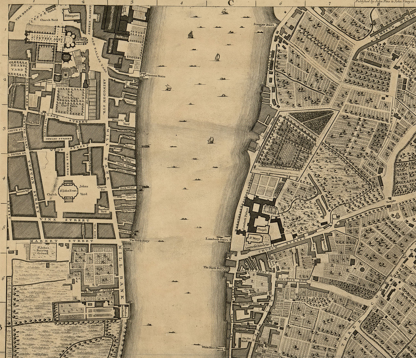 Complete Large Map of London in 1746 by John Rocque – The Unique Maps Co.