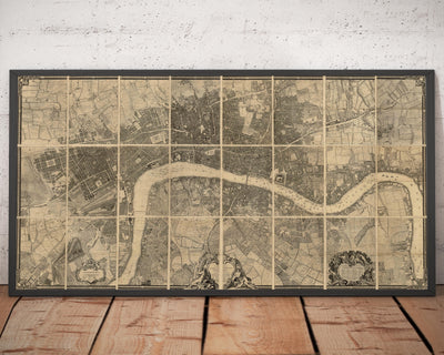 Grande carte complète de Londres en 1746 par John Rocque