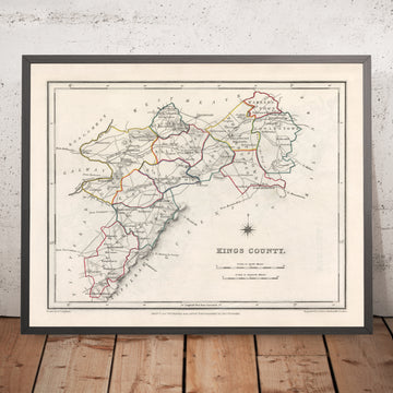 Alte Karte des County Offaly (King&