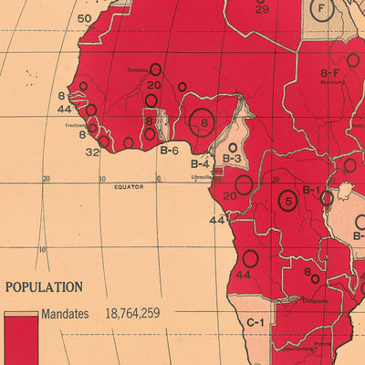 Carte du vieux monde La Société des Nations par Martin, 1927 : projection homolosine, politique mondiale, conception détaillée