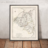 Old Map of County Londonderry by Samuel Lewis, 1844: Coleraine, Limavady, Magherafelt, Portstewart, and The Sperrin Mountains