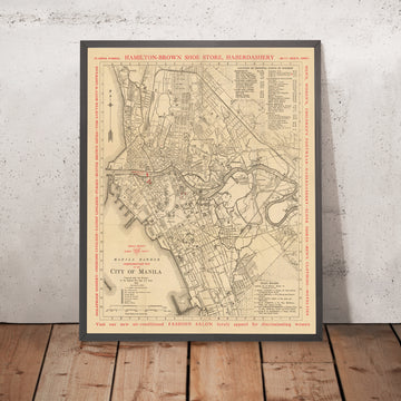 Mappa antica di Manila della YMCA e dell&