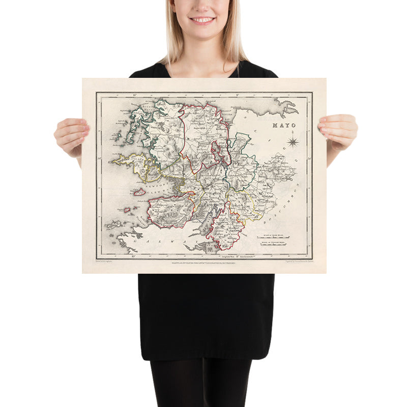 Old Map Of County Mayo By Samuel Lewis 1844 Westport Ballina old-map-of-county-mayo-by-samuel-lewis-1844-westport-ballina