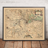 Ancienne carte de Malines et du duché d'Aarschot par Visscher, 1690 : Anvers, Bruxelles, Louvain, Malines, Saint-Nicolas