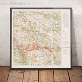 Alte Militärkarte der Meuse-Argonne-Offensive im Ersten Weltkrieg von Pershing, 1918: Verdun, Montfaucon, Sedan, Romagne, Cunel 