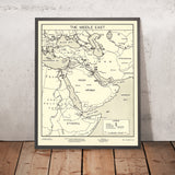 Ancienne carte de l'industrie pétrolière du Moyen-Orient par Padelford, 1950 : champs pétroliers, pipelines, chemins de fer, Arabie Saoudite, Iran, Émirats Arabes Unis 
