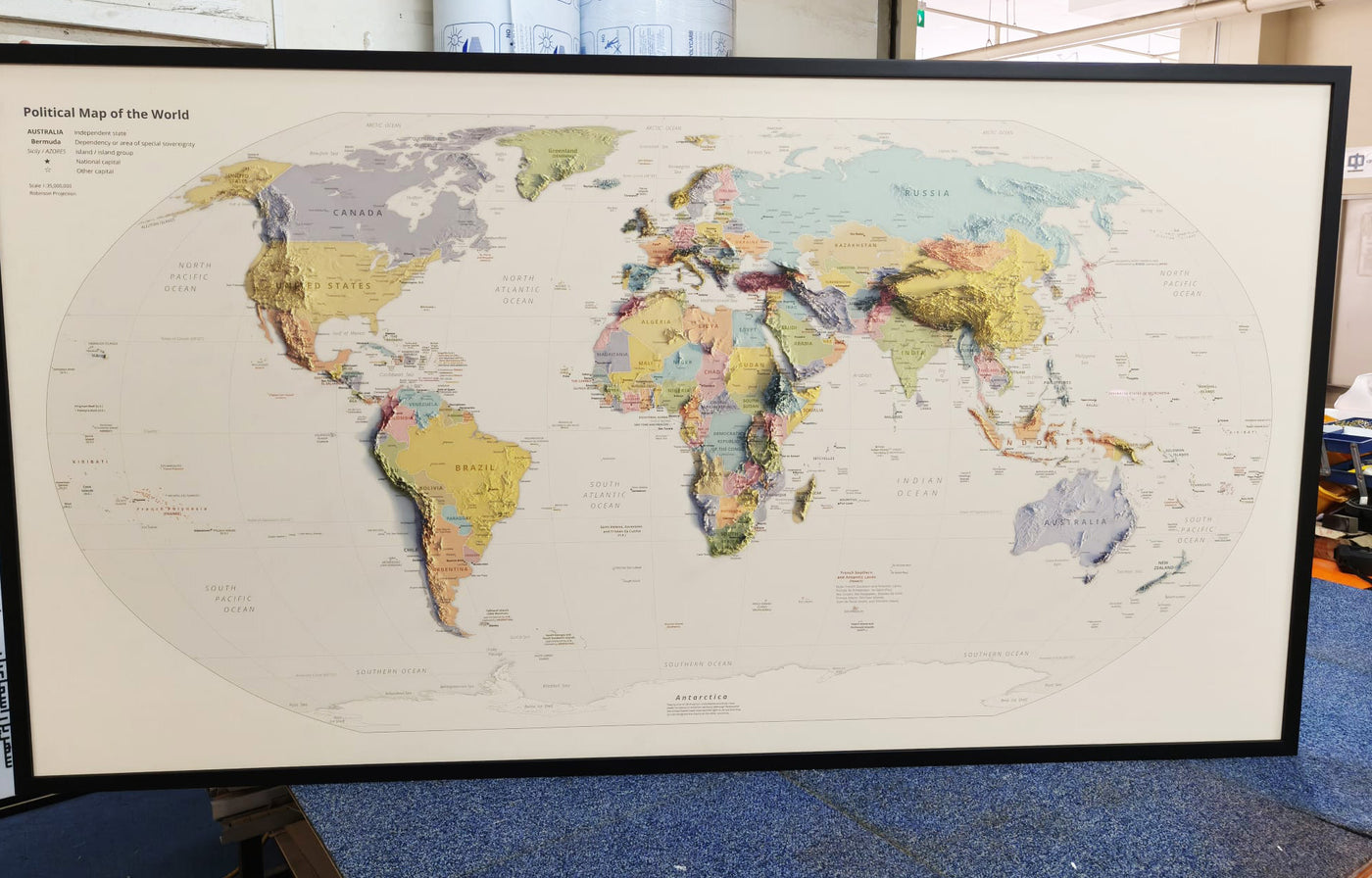 Moden Map Modern World Map: Political Borders, Robinson Projection, Capitals & M ...