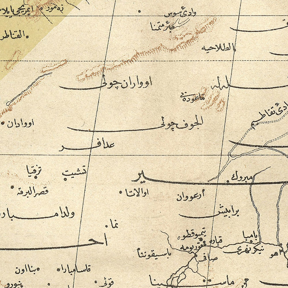 Ancienne carte détaillée de l'Afrique du Nord-Ouest par Esref, 1894 : Marrakech, Alger, Tunis, Tripoli, Sahara
