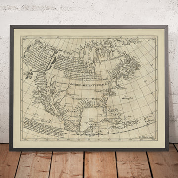 Seltene alte Karte von Nordamerika von Briggs, 1625: Cape Cod, Hudson Bay, Jamestown, Kalifornieninsel, San Diego 