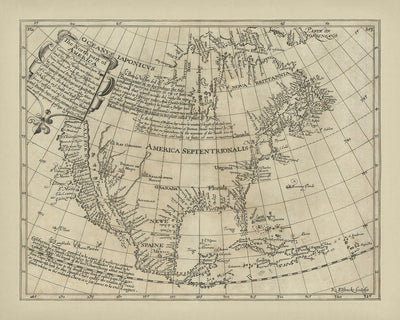 Rare Old Map of North America by Briggs, 1625: Cape Cod, Hudson Bay, Jamestown, California Island, San Diego