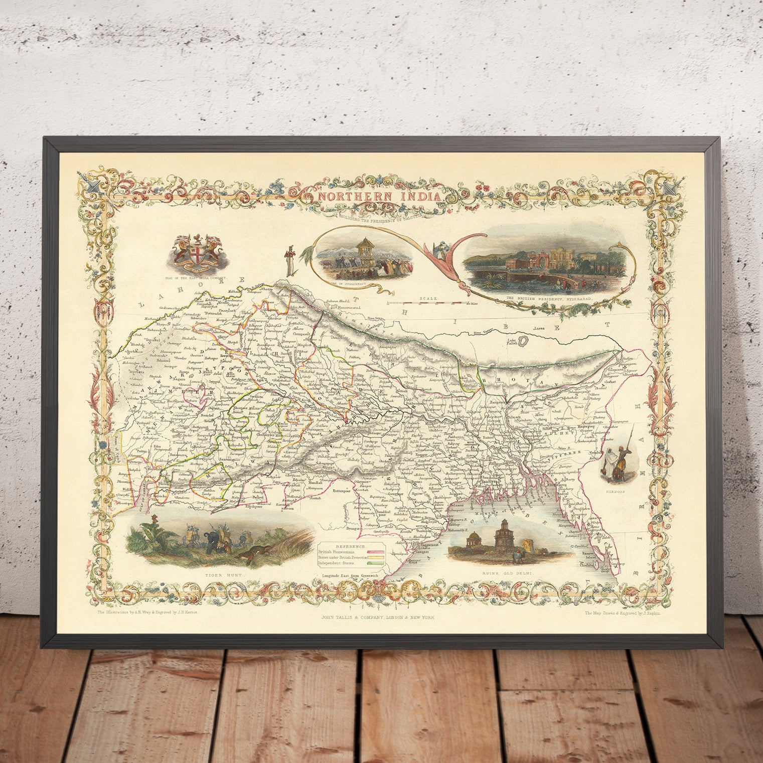 Old Map of Northern India Bangladesh - Northernindiatallisrapkin185124x18 Mockupframe 