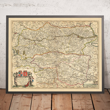 Antica mappa del Circolo Settentrionale Austriaco di Visscher, 1690: Vienna, Graz, Linz, Maribor, Parco Nazionale Gesäuse 
