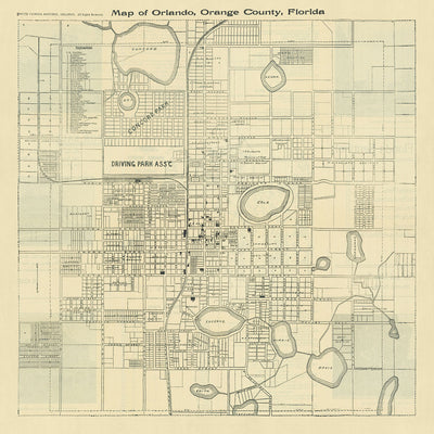 Ancienne carte des États-Unis : South Florida Sentinel, 1910 : premiers plans disponibles d'Orlando, Floride