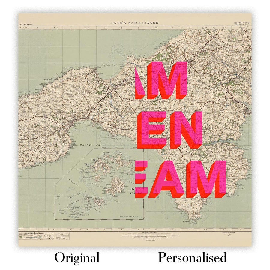 Old Ordnance Survey Map Sheet - Os1926productpage Personalisationbeforeaftertemplate Zoomedin 900x 